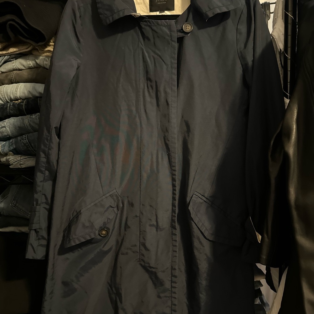 J. Crew Dark Blue Trench Coat